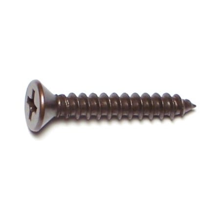 Midwest Fastener Wood Screw, #7, 1 in, Plain Brass Flat Head Phillips Drive, 35 PK 69886